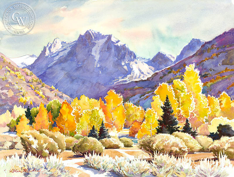 That Calendar Afternoon, watercolor painting by Glen Knowles  (American art). Fine art giclée print reproduction by California Watercolor for wall decor.