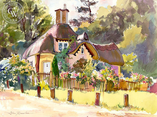 The Gatekeeper's House, California art by Glen Knowles. HD giclee art prints for sale at CaliforniaWatercolor.com - original California paintings, & premium giclee prints for sale
