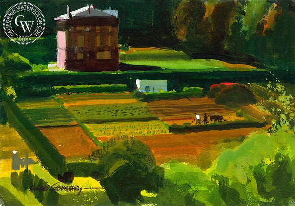 April in Normandy, 1976, California art by Hardie Gramatky. HD giclee art prints for sale at CaliforniaWatercolor.com - original California paintings, & premium giclee prints for sale