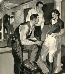 At the Stable, 1938, California art by Hardie Gramatky. HD giclee art prints for sale at CaliforniaWatercolor.com - original California paintings, & premium giclee prints for sale