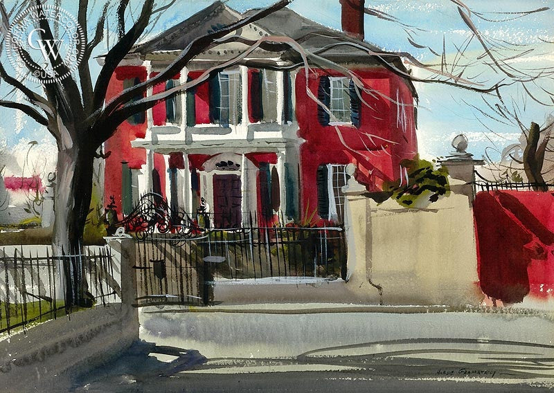 Charleston, 1938, watercolor painting by Hardie Gramatky  (American art). Fine art giclée print reproduction by California Watercolor for wall decor.