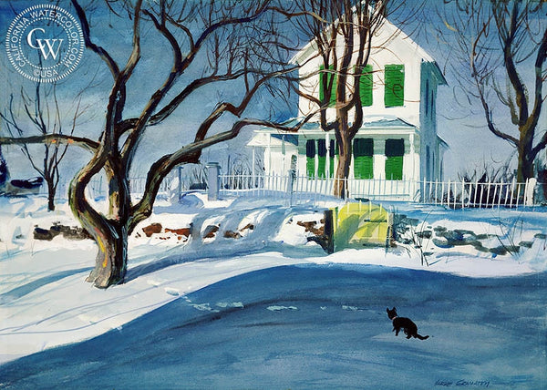 Closed for the Winter, (Westport), 1946, California art by Hardie Gramatky. HD giclee art prints for sale at CaliforniaWatercolor.com - original California paintings, & premium giclee prints for sale