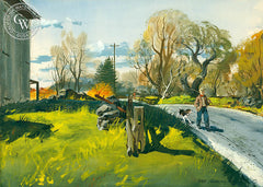 Country Road, (Westport), c. 1950's, California art by Hardie Gramatky. HD giclee art prints for sale at CaliforniaWatercolor.com - original California paintings, & premium giclee prints for sale