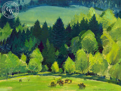 Field Trials, 1954, California art by Hardie Gramatky. HD giclee art prints for sale at CaliforniaWatercolor.com - original California paintings, & premium giclee prints for sale