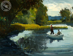 Fisherman's Cove, 1951, California art by Hardie Gramatky. HD giclee art prints for sale at CaliforniaWatercolor.com - original California paintings, & premium giclee prints for sale