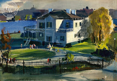 Gracie Mansion, 1941, California art by Hardie Gramatky. HD giclee art prints for sale at CaliforniaWatercolor.com - original California paintings, & premium giclee prints for sale