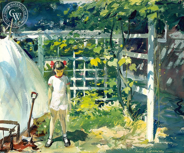 Grape Arbor, (Westport), 1949, California art by Hardie Gramatky. HD giclee art prints for sale at CaliforniaWatercolor.com - original California paintings, & premium giclee prints for sale