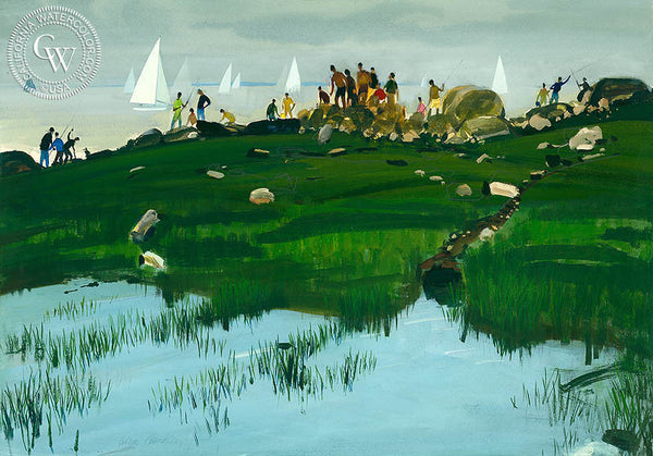 Holiday, (Westport), 1976, California art by Hardie Gramatky. HD giclee art prints for sale at CaliforniaWatercolor.com - original California paintings, & premium giclee prints for sale