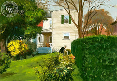 House in New Castle, 1962, California art by Hardie Gramatky. HD giclee art prints for sale at CaliforniaWatercolor.com - original California paintings, & premium giclee prints for sale