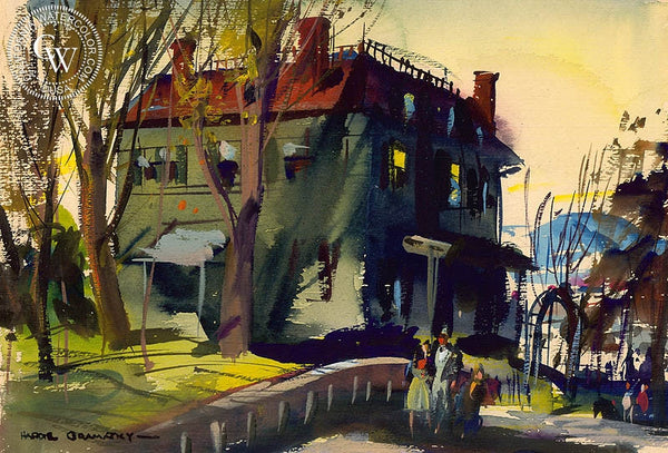 Old Pavilion, Nyack, 1938, California art by Hardie Gramatky. HD giclee art prints for sale at CaliforniaWatercolor.com - original California paintings, & premium giclee prints for sale