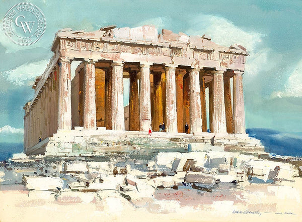 Parthenon, 1961, California art by Hardie Gramatky. HD giclee art prints for sale at CaliforniaWatercolor.com - original California paintings, & premium giclee prints for sale