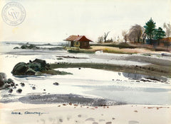 Schlaet Point, (Westport), 1948, California art by Hardie Gramatky. HD giclee art prints for sale at CaliforniaWatercolor.com - original California paintings, & premium giclee prints for sale