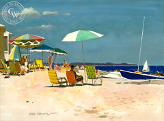 Summer at Hawk's Nest, (Westport), 1974, California art by Hardie Gramatky. HD giclee art prints for sale at CaliforniaWatercolor.com - original California paintings, & premium giclee prints for sale