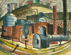 Kilns, California art by Herbert L. Kornfeld. HD giclee art prints for sale at CaliforniaWatercolor.com - original California paintings, & premium giclee prints for sale