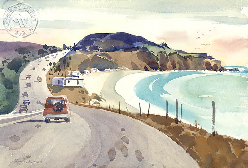 Laguna, watercolor painting by Hugh Duncan  (American art). Fine art giclée print reproduction by California Watercolor for wall decor.