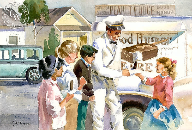 Memories, c. 1952, watercolor painting by Hugh Duncan  (American art). Fine art giclée print reproduction by California Watercolor for wall decor.