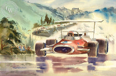 Mountain Race, California art by Hugh Duncan. HD giclee art prints for sale at CaliforniaWatercolor.com - original California paintings, & premium giclee prints for sale