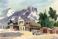 Mammoth Town, California art by Hugh Duncan. HD giclee art prints for sale at CaliforniaWatercolor.com - original California paintings, & premium giclee prints for sale