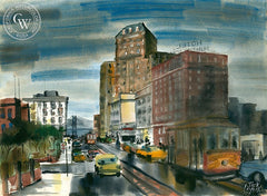 Jack Laycox - Hotel Huntington - California art - fine art print for sale, giclee watercolor print - Californiawatercolor.com