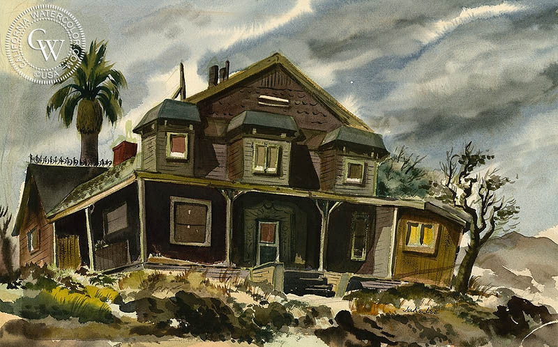 Abandoned, watercolor painting by Jake Lee  (American art). Fine art giclée print reproduction by California Watercolor for wall decor.