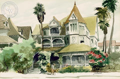 Victorian House, California art by Jake Lee. HD giclee art prints for sale at CaliforniaWatercolor.com - original California paintings, & premium giclee prints for sale