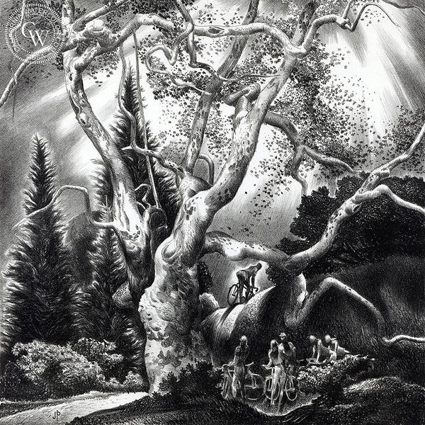 California Sycamore, 1940, California art by James Hollins Patrick. HD giclee art prints for sale at CaliforniaWatercolor.com - original California paintings, & premium giclee prints for sale