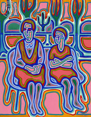 Women with Cactus, California art by Jo Rebert. HD giclee art prints for sale at CaliforniaWatercolor.com - original California paintings, & premium giclee prints for sale