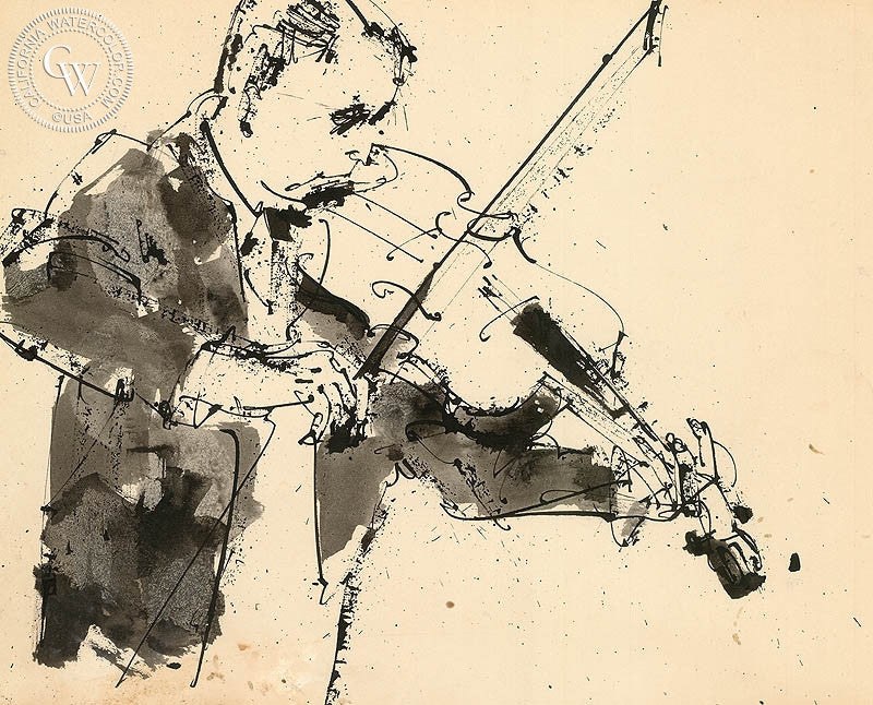 Violin Solo art by John Altoon California Watercolor
