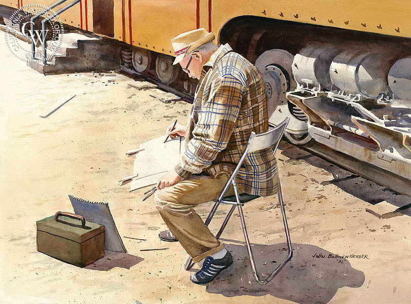 Al, watercolor painting by John Bohnenberger  (American art). Fine art giclée print reproduction by California Watercolor for wall decor.