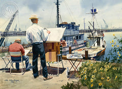 Artists at Work, California art by John Bohnenberger. HD giclee art prints for sale at CaliforniaWatercolor.com - original California paintings, & premium giclee prints for sale