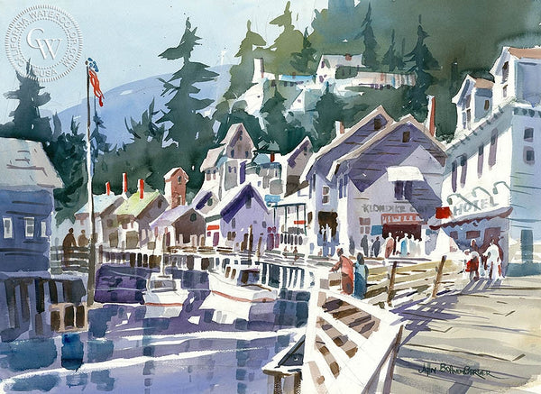 Klondike Cafe, California art by John Bohnenberger. HD giclee art prints for sale at CaliforniaWatercolor.com - original California paintings, & premium giclee prints for sale