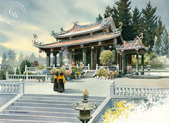 Pagoda, a California Watercolor painting by John Bohnenberger. HD giclee art prints for sale at CaliforniaWatercolor.com - original California paintings, & premium giclee prints for sale