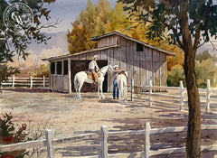 Saddle Up, California art by John Bohnenberger. HD giclee art prints for sale at CaliforniaWatercolor.com - original California paintings, & premium giclee prints for sale