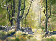 Walk in the Park, California art by John Bohnenberger. HD giclee art prints for sale at CaliforniaWatercolor.com - original California paintings, & premium giclee prints for sale