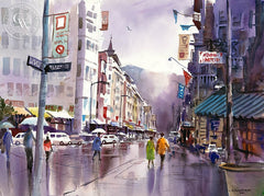 The Intersection, California art by John Bohnenberger. HD giclee art prints for sale at CaliforniaWatercolor.com - original California paintings, & premium giclee prints for sale