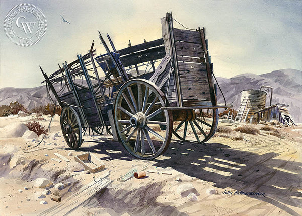 The Last Wagon, California art by John Bohnenberger. HD giclee art prints for sale at CaliforniaWatercolor.com - original California paintings, & premium giclee prints for sale