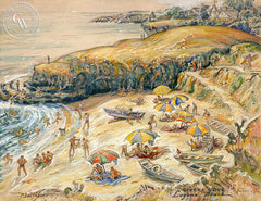 Divers Cove, Laguna Beach, California art by John Britton Matthew. HD giclee art prints for sale at CaliforniaWatercolor.com - original California paintings, & premium giclee prints for sale