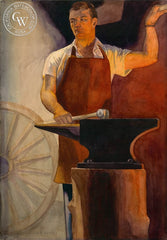 The Blacksmith, California art by John B. Munroe. HD giclee art prints for sale at CaliforniaWatercolor.com - original California paintings, & premium giclee prints for sale