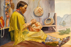 Indian Potter, California art by John B. Munroe. HD giclee art prints for sale at CaliforniaWatercolor.com - original California paintings, & premium giclee prints for sale