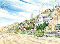 Aliso Beach, Laguna Beach, California art by John Norman Stewart. HD giclee art prints for sale at CaliforniaWatercolor.com - original California paintings, & premium giclee prints for sale
