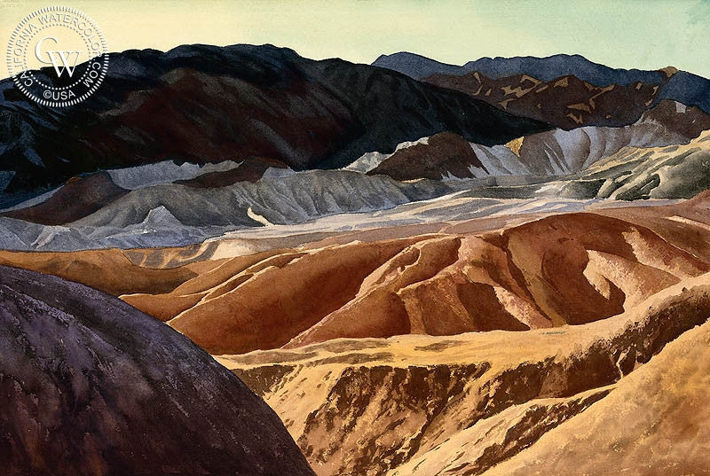 絵画 valley Dawn at Zabriskie Point, Death Valley, art by Joseph Emil Morhardt