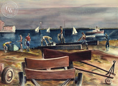 Boat Ramp, California art by Joseph Knowles. HD giclee art prints for sale at CaliforniaWatercolor.com - original California paintings, & premium giclee prints for sale