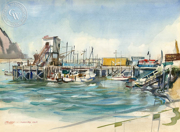 Morro Bay California, California art by Joseph O'Malley. HD giclee art prints for sale at CaliforniaWatercolor.com - original California paintings, & premium giclee prints for sale