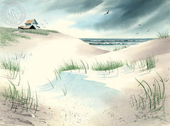 Beach House, California art by Ken Decker. HD giclee art prints for sale at CaliforniaWatercolor.com - original California paintings, & premium giclee prints for sale