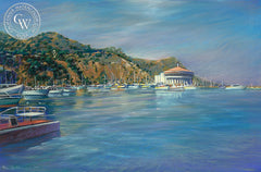 Avalon Casino, Catalina Island, California art by Ken Goldman. HD giclee art prints for sale at CaliforniaWatercolor.com - original California paintings, & premium giclee prints for sale