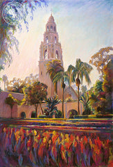 Balboa Tower, California art by Ken Goldman. HD giclee art prints for sale at CaliforniaWatercolor.com - original California paintings, & premium giclee prints for sale