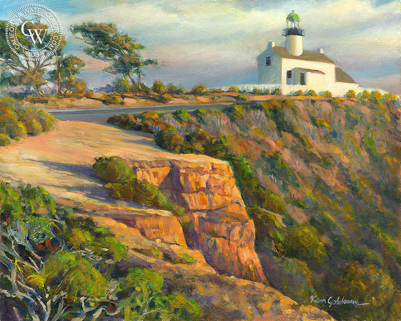 Cabrillo Lighthouse, an original oil painting by Ken Goldman