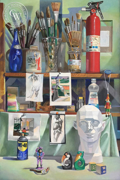 Studio Life, by Ken Goldman. An original California acrylic painting for sale, original California art for sale - CaliforniaWatercolor.com