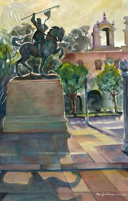 Balboa Park, watercolor painting by Ken Goldman  (American art). Fine art giclée print reproduction by California Watercolor for wall decor.