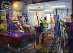 My Figure Drawing Class, California art by Ken Goldman. HD giclee art prints for sale at CaliforniaWatercolor.com - original California paintings, & premium giclee prints for sale